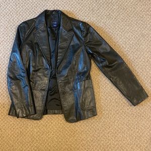 Vintage 90s Y2K Gap Black leather blazer
